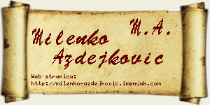 Milenko Azdejković vizit kartica